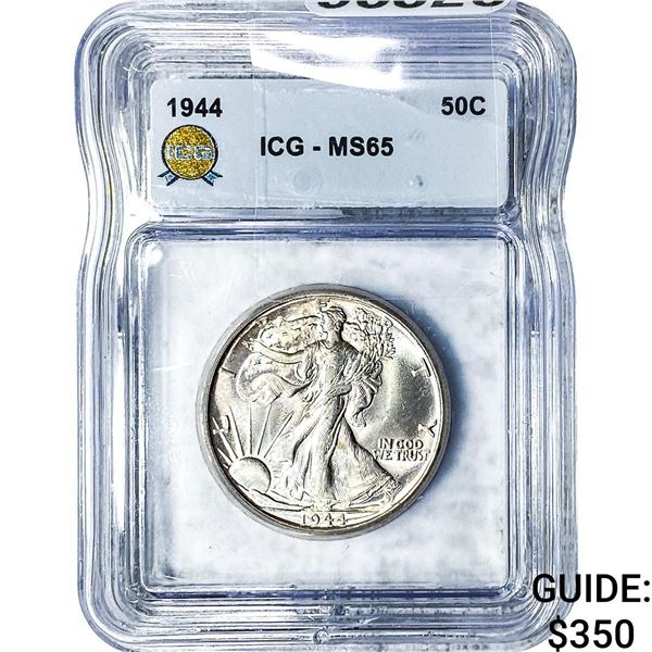 1944 Walking Liberty Half Dollar ICG MS65