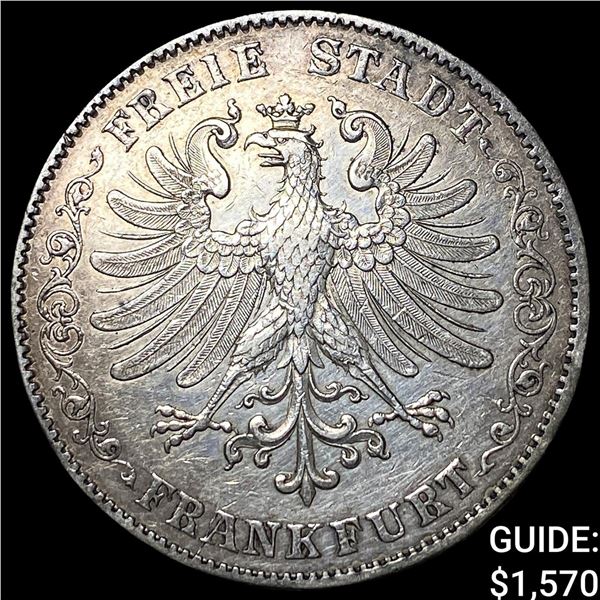 1843 German States Frankfurt Silver 2 Thaler