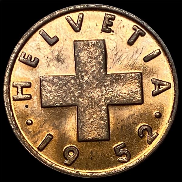 1952 B Switzerland Bronze 1 Rappen