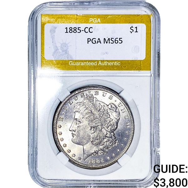 1885-CC Morgan Silver Dollar PGA MS65