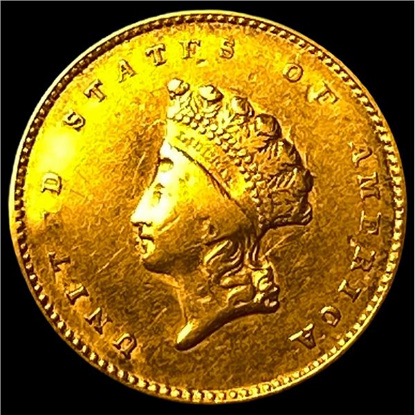 1854 Gold $1 Indian Princess Type 2 NEARLY  UNCIRCULATED