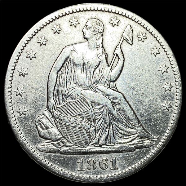 1861-S Silver Seated Liberty Half Dollar  UNCIRCULATED