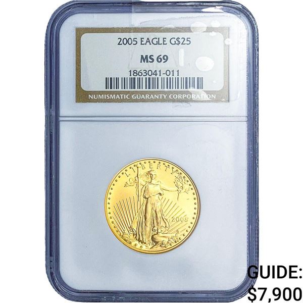2005 1/2oz Gold Eagle $25 NGC MS69