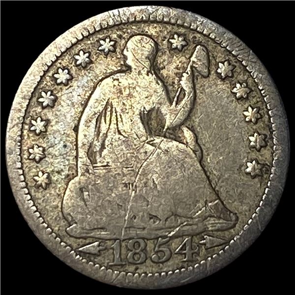 1854 Arrows Seated Liberty Half Dime NICELY CIRCULATED