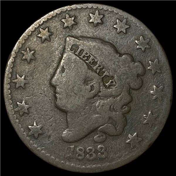 1833 Coronet Head Large Cent NICELY CIRCULATED