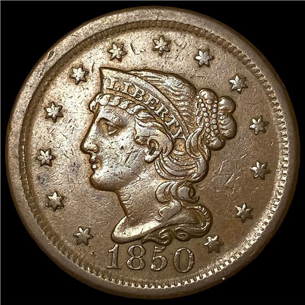 1850 Braided Hair Large Cent CLOSELY UNCIRCULATED