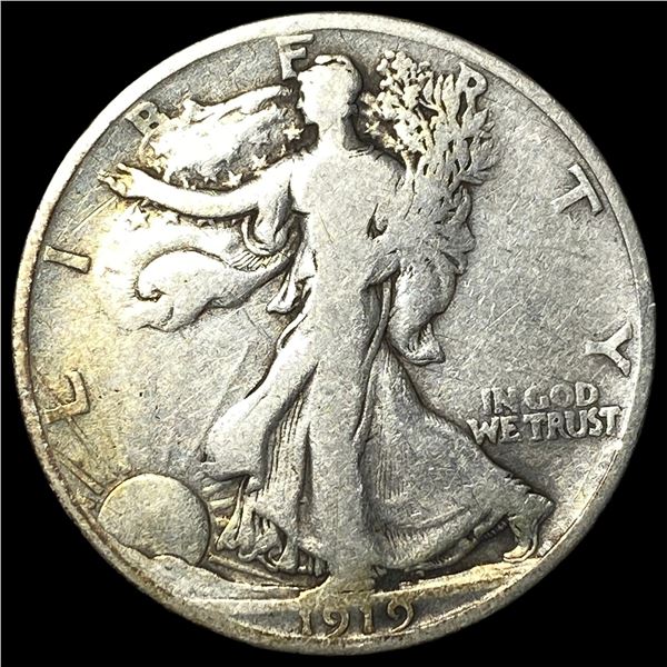 1919-D Silver Walking Liberty Half Dollar LIGHTLY CIRCULATED