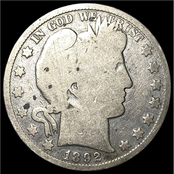 1892 Silver Barber Half Dollar NICELY CIRCULATED