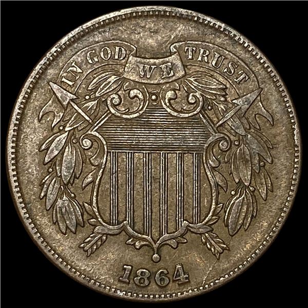 1864 Two-Cent Piece NEARLY UNCIRCULATED