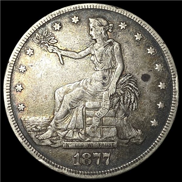 1877 Silver Trade Dollar ABOUT UNCIRCULATED