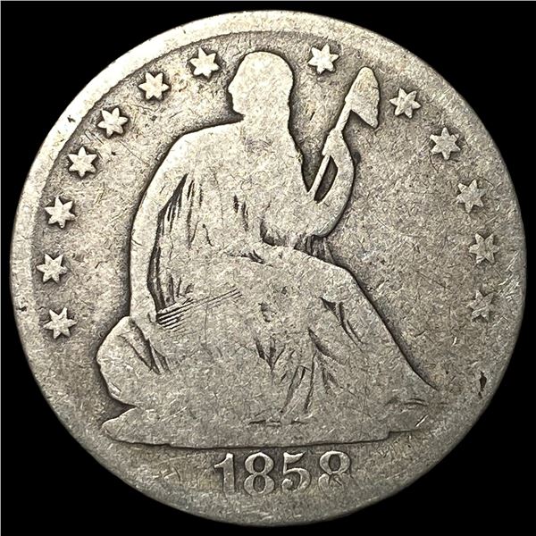 1858-O Silver Seated Liberty Half Dollar NICELY CIRCULATED