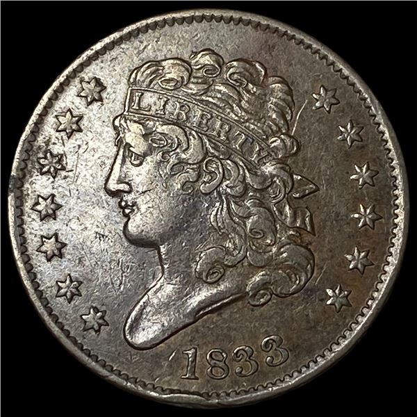 1833 Classic Head Half Cent CLOSELY UNCIRCULATED