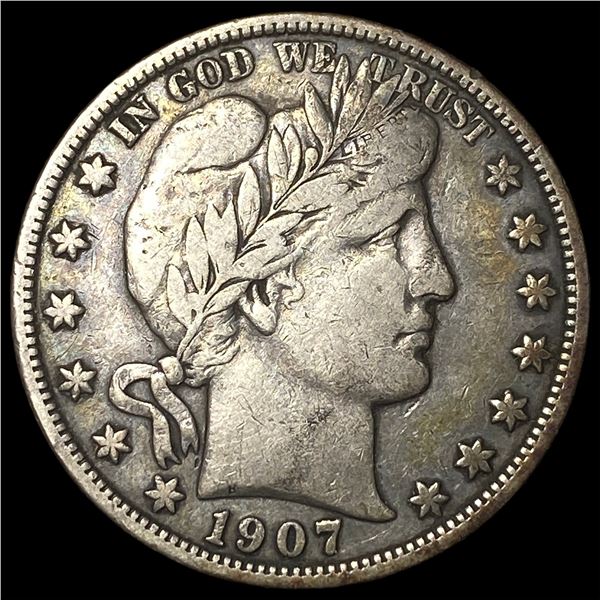 1907-D Silver Barber Half Dollar LIGHTLY CIRCULATED