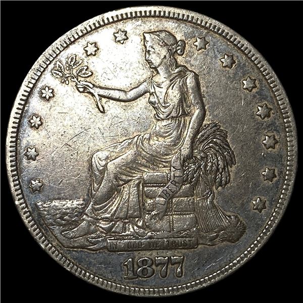 1877 Silver Trade Dollar NEARLY UNCIRCULATED