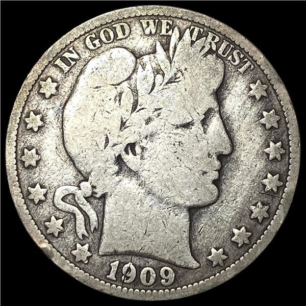 1909-O Silver Barber Half Dollar LIGHTLY CIRCULATED