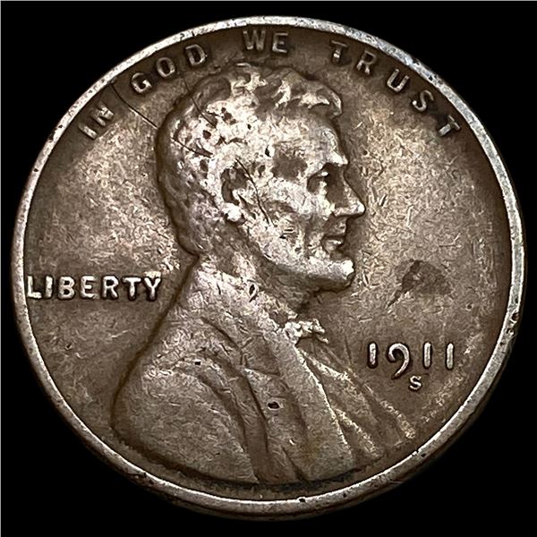 1911-S Lincoln Wheat Cent CLOSELY UNCIRCULATED