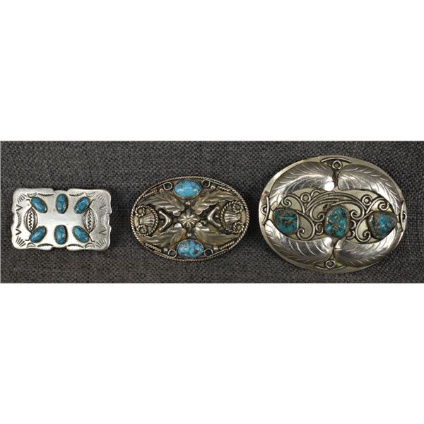THREE BELT BUCKLES