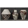 Image 2 : THREE MINIATURE HOPI POTTERY VASES (LORETTA NAVASIE)