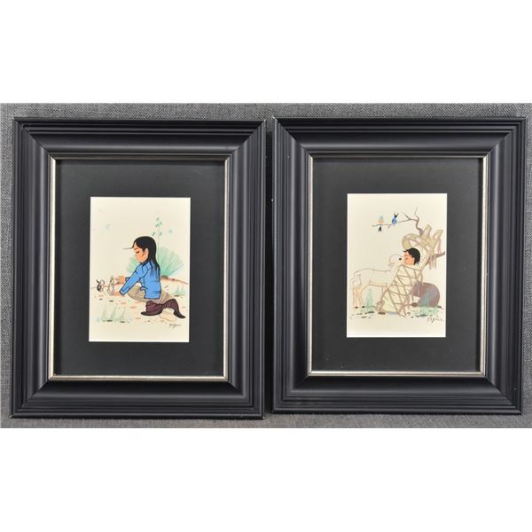 TWO NAVAJO SILK SCREEN (BEATIN YAZZ)