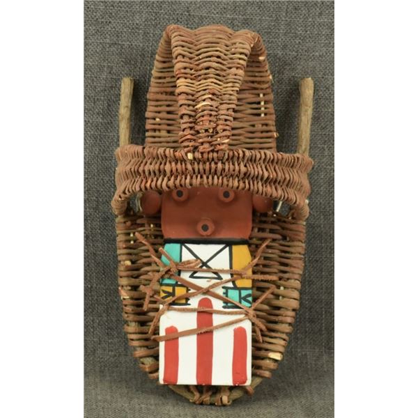 HOPI BASKETRY TOY CRADLE AND DOLL