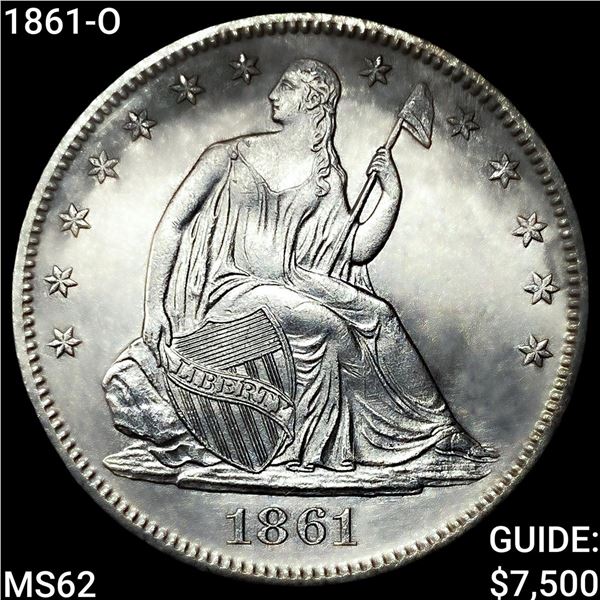 1861-O Seated Liberty Half Dollar UNCIRCULATED