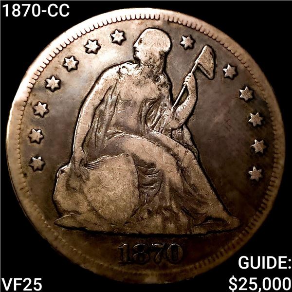 1870-CC Seated Liberty Dollar LIGHTLY CIRCULATED