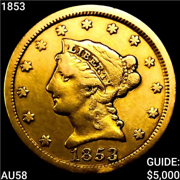 1853 $2.50 Gold Quarter Eagle CHOICE AU