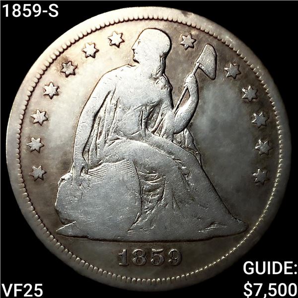 1859-S Seated Liberty Dollar LIGHTLY CIRCULATED