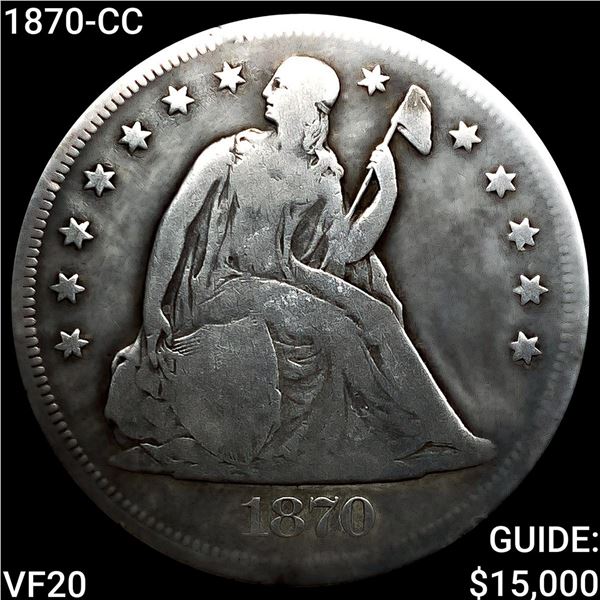 1870-CC Seated Liberty Dollar LIGHTLY CIRCULATED