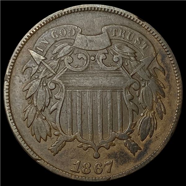1867 Two-Cent Piece NICELY CIRCULATED