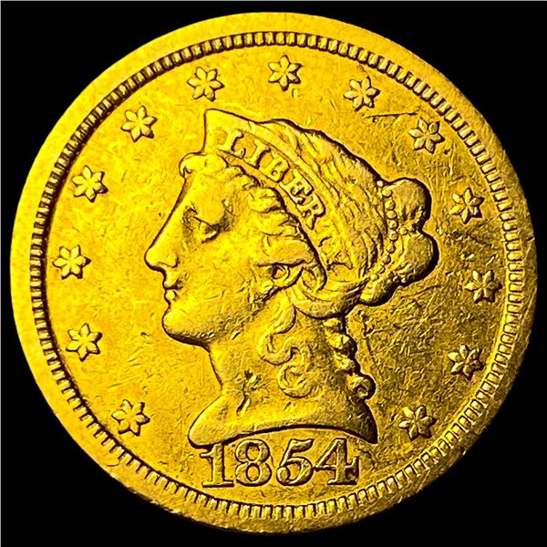 1854 Gold $2.5 Liberty Head Quarter Eagle  CLOSELY UNCIRCULATED