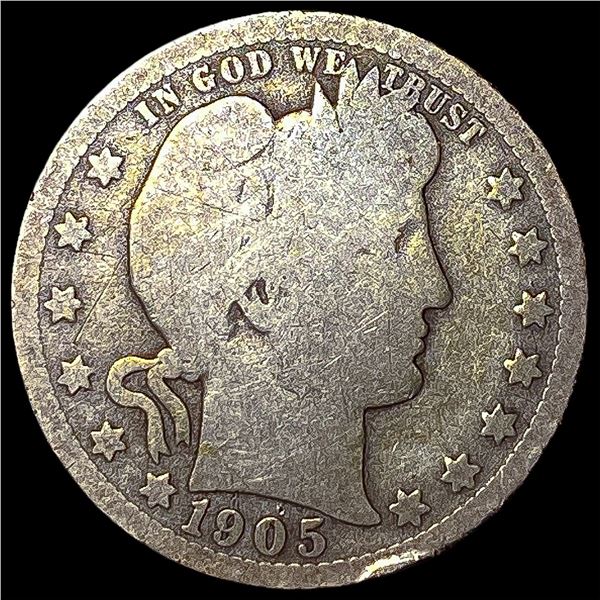 1905-O Silver Barber Quarter NICELY  CIRCULATED