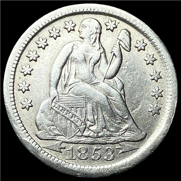 1853 Arrows Seated Liberty Dime CLOSELY  UNCIRCULATED