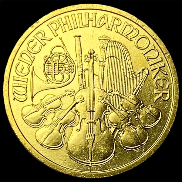 1999 1/10oz Gold Austrian Philharmonic 200  Schilling UNCIRCULATED