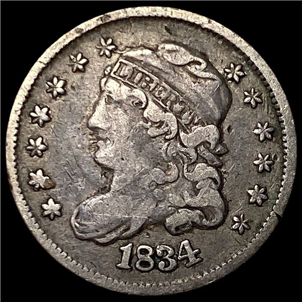 1834 Capped Bust Silver Half Dime ABOUT  UNCIRCULATED