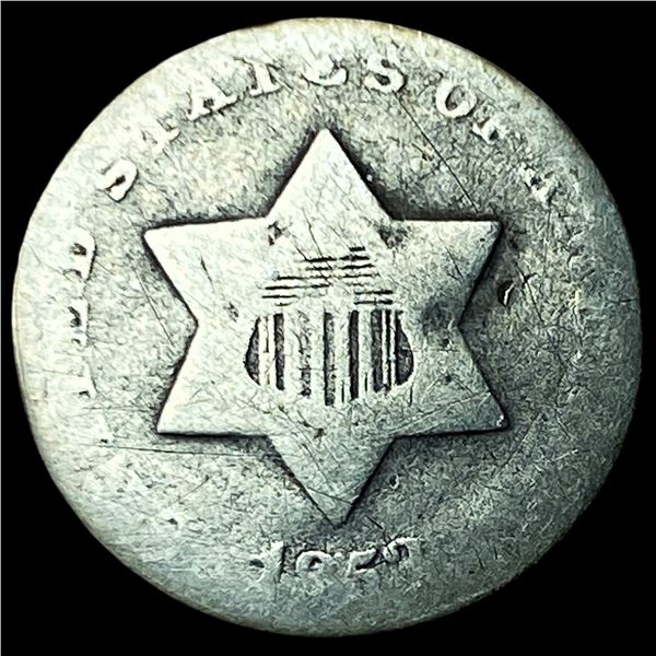 1853 Silver Three-Cent Piece NICELY  CIRCULATED