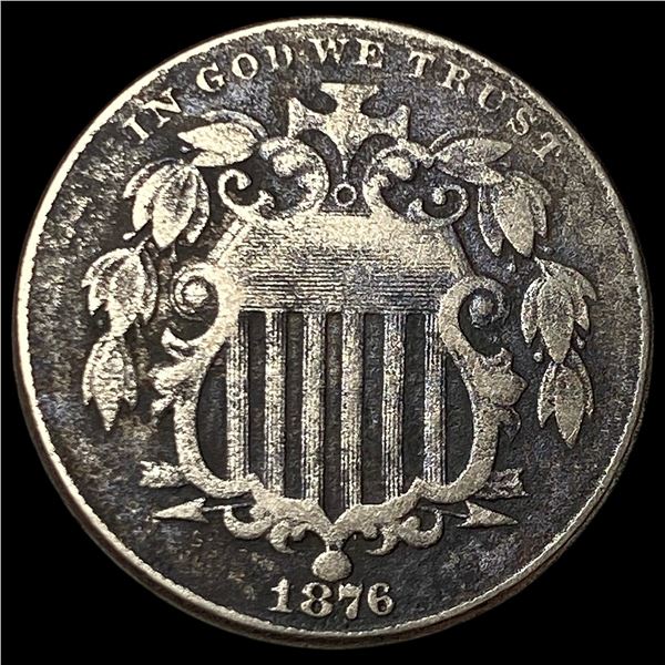 1876 Shield Nickel NEARLY UNCIRCULATED