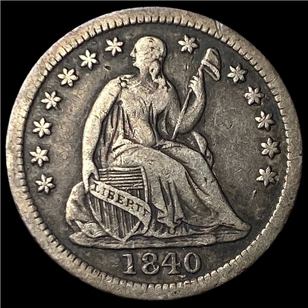 1840 Silver Seated Liberty Half Dime ABOUT  UNCIRCULATED