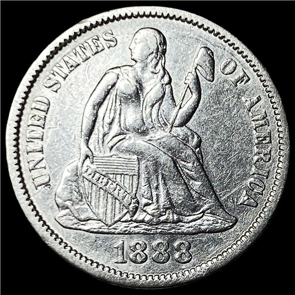 1888 Silver Seated Liberty Dime CLOSELY  UNCIRCULATED