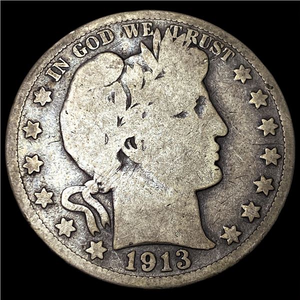 1913 Silver Barber Half Dollar NICELY  CIRCULATED