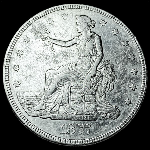 1877 Silver Trade Dollar CHOICE AU