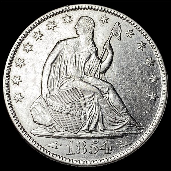 1854-O Silver Seated Liberty Half Dollar  CHOICE AU