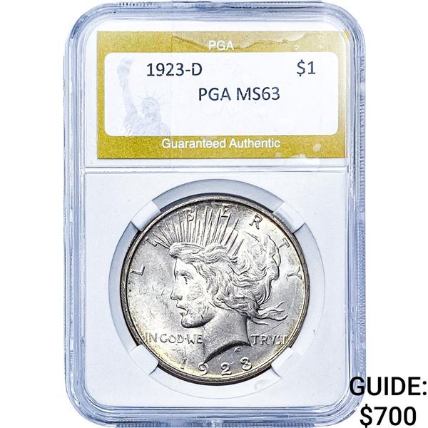 1923-D Silver Peace Dollar PGA MS63