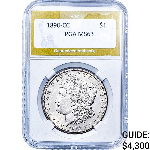 1890-CC Morgan Silver Dollar PGA MS63