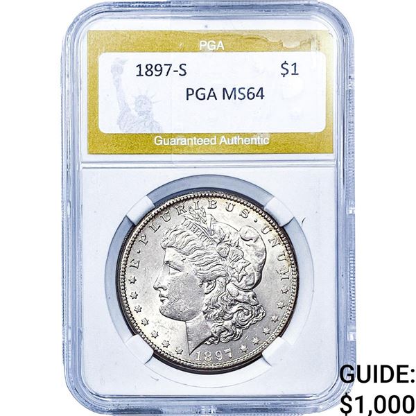 1897-S Morgan Silver Dollar PGA MS64