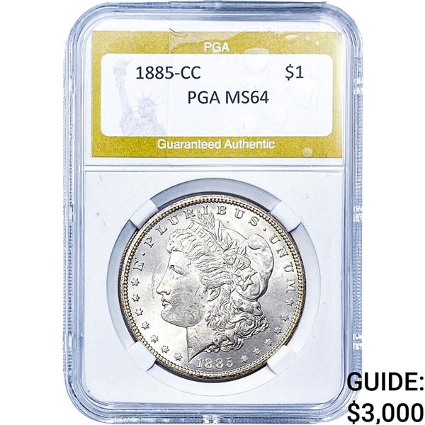 1885-CC Morgan Silver Dollar PGA MS64