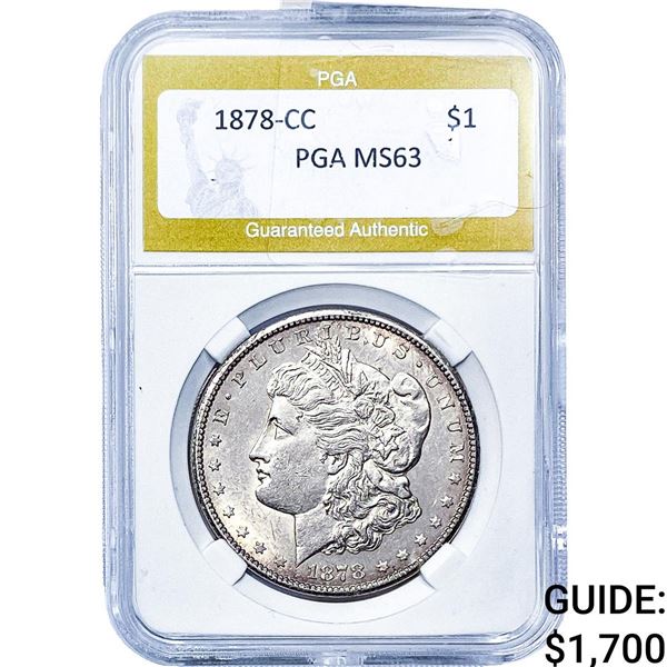 1878-CC Morgan Silver Dollar PGA MS63