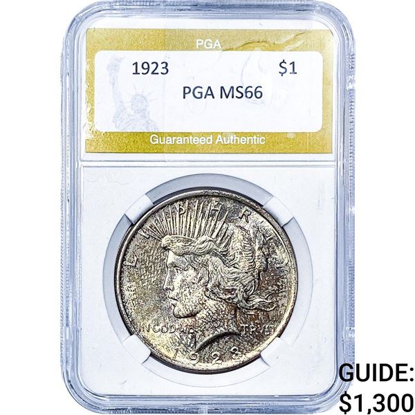 1923 Silver Peace Dollar PGA MS66