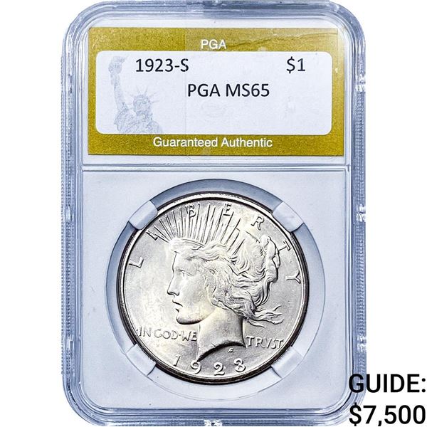 1923-S Silver Peace Dollar PGA MS65