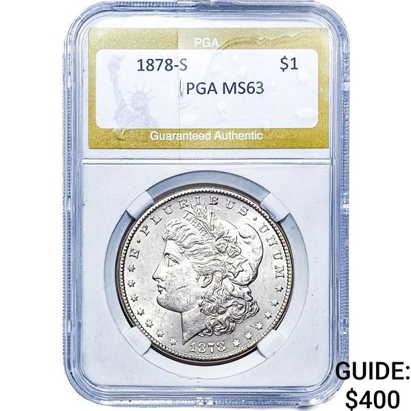 1878-S Morgan Silver Dollar PGA MS63